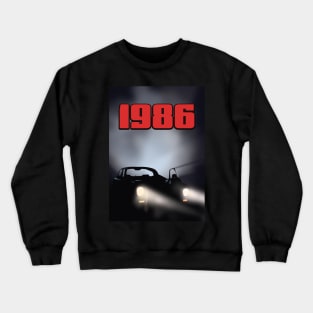 1986 sports car poster Crewneck Sweatshirt